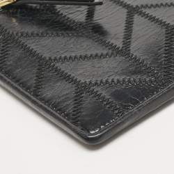 Miu Miu Black Patchwork Leather Utility Wallet