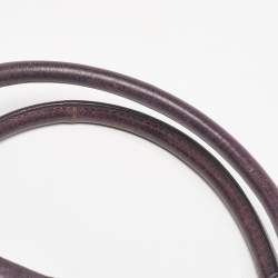 Pre Owned Miu Miu Purple Distressed Leather Charm Satchel