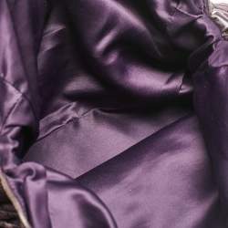 Pre Owned Miu Miu Purple Distressed Leather Charm Satchel