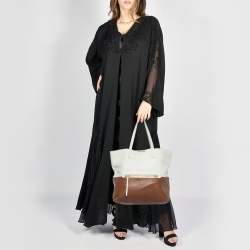 مملوكة مسبقًا Miu Miu Brown/Cream Leather Shopper Tote