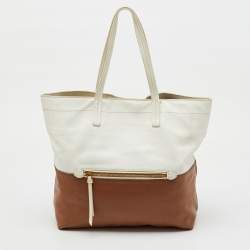 مملوكة مسبقًا Miu Miu Brown/Cream Leather Shopper Tote