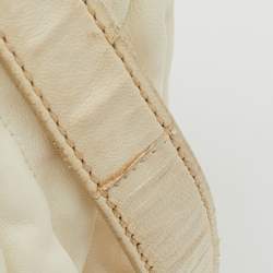 Miu Miu Cream Matelasse Leather Shopper Tote