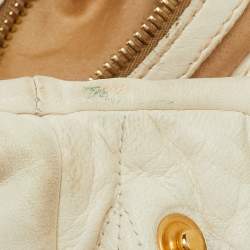 Miu Miu Cream Matelasse Leather Shopper Tote