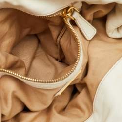 Miu Miu Cream Matelasse Leather Shopper Tote
