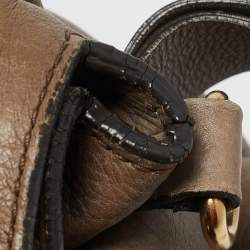 Pre Owned Miu Miu Beige Leather Bow Satchel