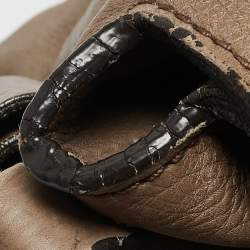 Pre Owned Miu Miu Beige Leather Bow Satchel