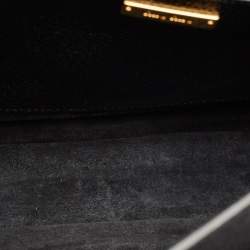 Miu Miu Black/Multicolor Print Leather Madras Top Handle Bag