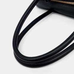 Miu Miu Black Leather embossed logo bowling bag