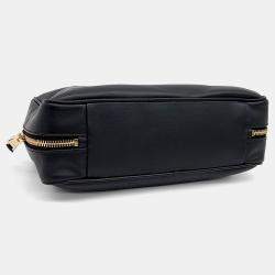 Miu Miu Black Leather embossed logo bowling bag