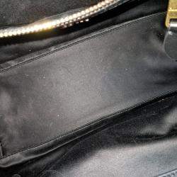 Miu Miu Black Leather embossed logo bowling bag