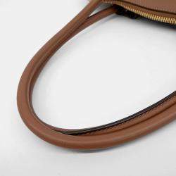 Miu Miu Brown Leather embossed logo shoulder bag