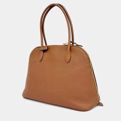 Miu Miu Brown Leather embossed logo shoulder bag