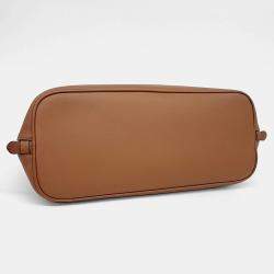 Miu Miu Brown Leather embossed logo shoulder bag