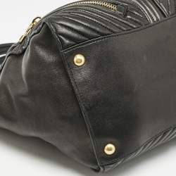 Miu Miu Black Matelasse Leather Biker Tote