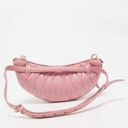Miu Miu Pink Matelassé Leather Belt Bag