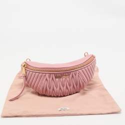 Miu Miu Pink Matelassé Leather Belt Bag