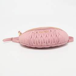 Miu Miu Pink Matelassé Leather Belt Bag