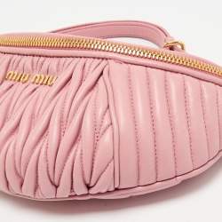 Miu Miu Pink Matelassé Leather Belt Bag