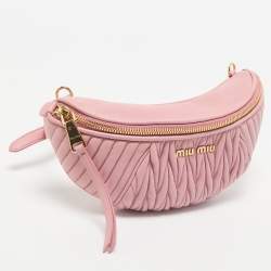 Miu Miu Pink Matelassé Leather Belt Bag