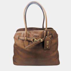 Miu Miu Brown Leather Aventure Handbag