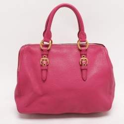 Miu Miu Pink Leather Zip Satchel
