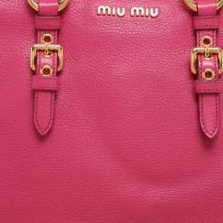 Miu Miu Pink Leather Zip Satchel