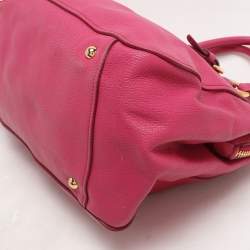 Miu Miu Pink Leather Zip Satchel