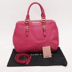 Miu Miu Pink Leather Zip Satchel