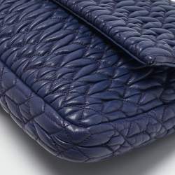 Miu Miu Purple Matelassé Nappa Leather Crystal Shoulder Bag