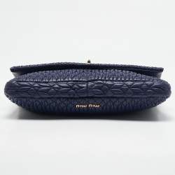 Miu Miu Purple Matelassé Nappa Leather Crystal Shoulder Bag