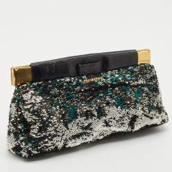 Miu Miu Multicolor Sequins Frame Clutch