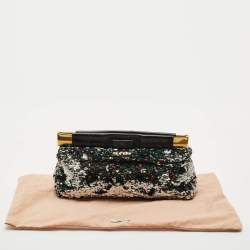 Miu Miu Multicolor Sequins Frame Clutch