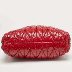 Miu Miu Red Matelasse Patent Leather Tote