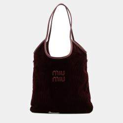 Miu Miu Red Corduroy Ivy Tote