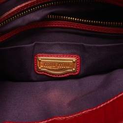 Miu Miu Red Pebbled Leather Flap Top Handle Bag