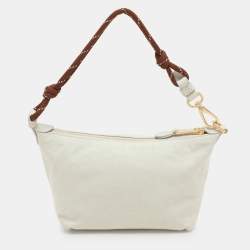 Miu Miu Chalk White Gabardine Fabric Pouch Bag