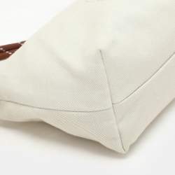Miu Miu Chalk White Gabardine Fabric Pouch Bag