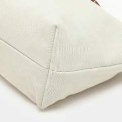 Miu Miu Chalk White Gabardine Fabric Pouch Bag