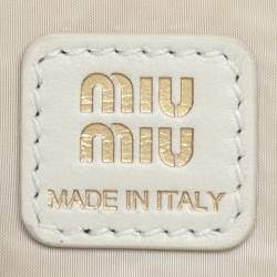 Miu Miu Chalk White Gabardine Fabric Pouch Bag