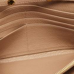 Miu Miu Two Tone Beige Leather Pushlock Flap Wallet on Chain