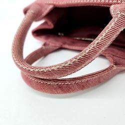 Miu Miu Red Fabric Denim Logo Tote and Shoulder Bag