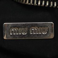 Miu Miu Grey Matelasse Leather Wristlet Clutch 