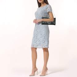 Pre Owned Miu Miu Black Matelassé Leather Flap Chain Clutch