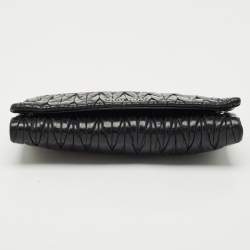 Pre Owned Miu Miu Black Matelassé Leather Flap Chain Clutch