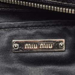Pre Owned Miu Miu Black Matelassé Leather Flap Chain Clutch