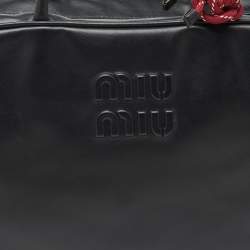 Miu Miu Black Leather Top Zip Beau Satchel