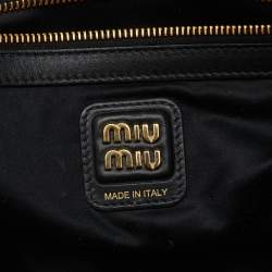 Miu Miu Black Leather Top Zip Beau Satchel