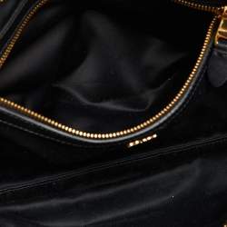 Miu Miu Black Leather Top Zip Beau Satchel