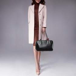 Miu Miu Black Leather Top Zip Beau Satchel