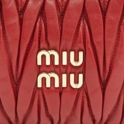 Miu Miu Red Matelassé Leather Wander Mini Hobo